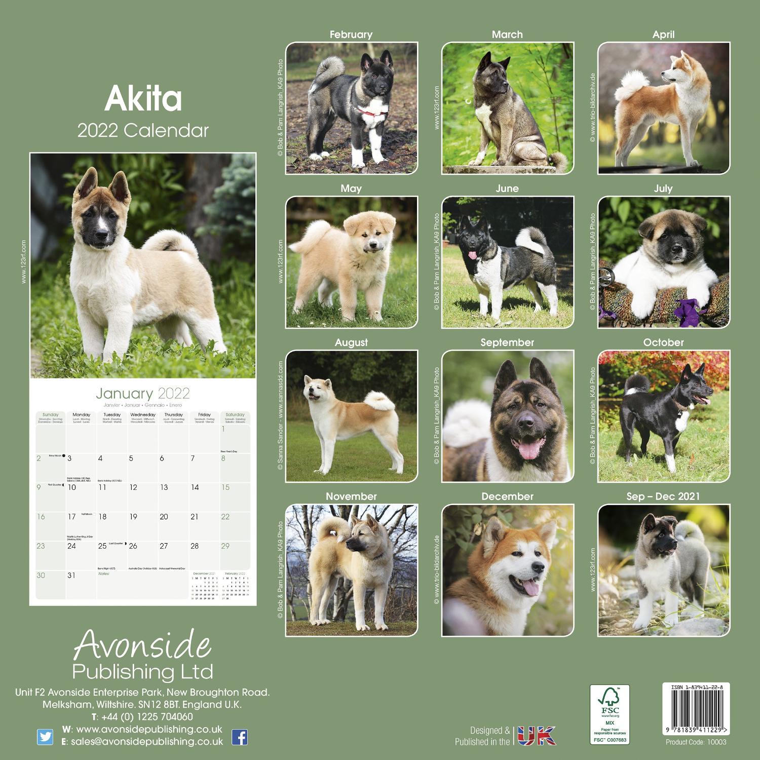 Akita Calendar Dog Breed Calendars Pet Prints Inc